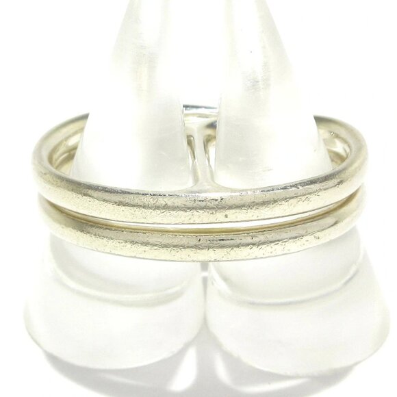 Auth HERMES Double Ring Chaine d'Ancre Punk - Silver 2******** Ring - Picture 1 of 7